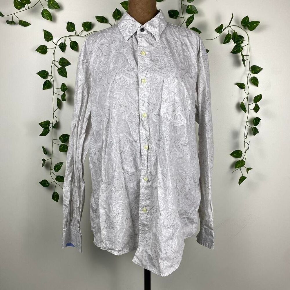 Tasso-elba Men's White and Grey Shirt